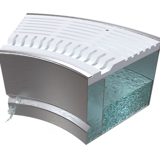 Stainless Steel Perimeter Gutter System - Top Grating
