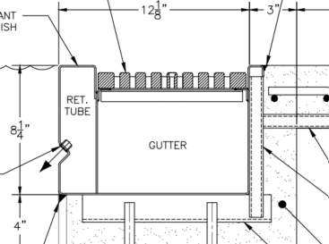 Stainless Steel Perimeter Gutter System - Drop-In Grating